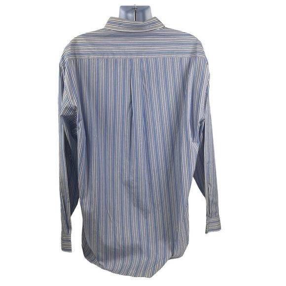 Alexander Julian Striped Long Sleeve Button Down Collar Shirt Men's XXL Blue - Picture 3 of 8